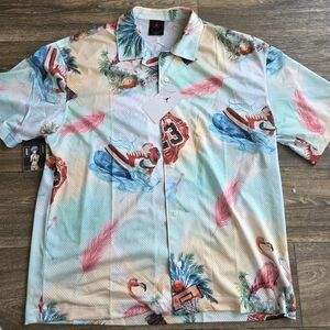 Nike Air Jordan Essentials Printed Mesh Camp Shirt Mens Medium